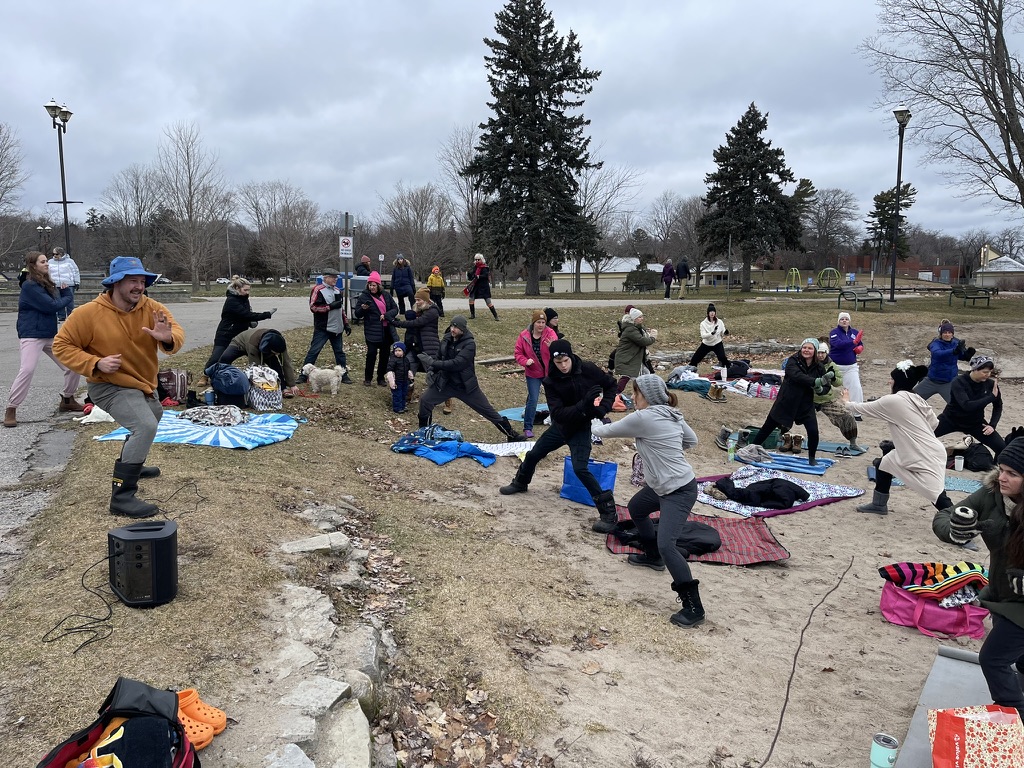 Billy leading breathwork at the lake