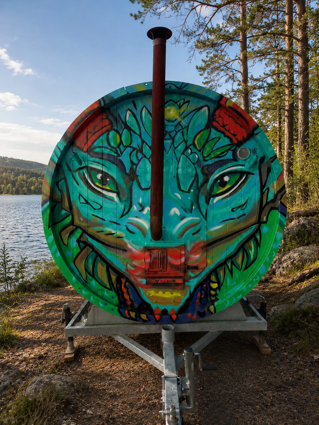Chill Bill dragon sauna — dragon face